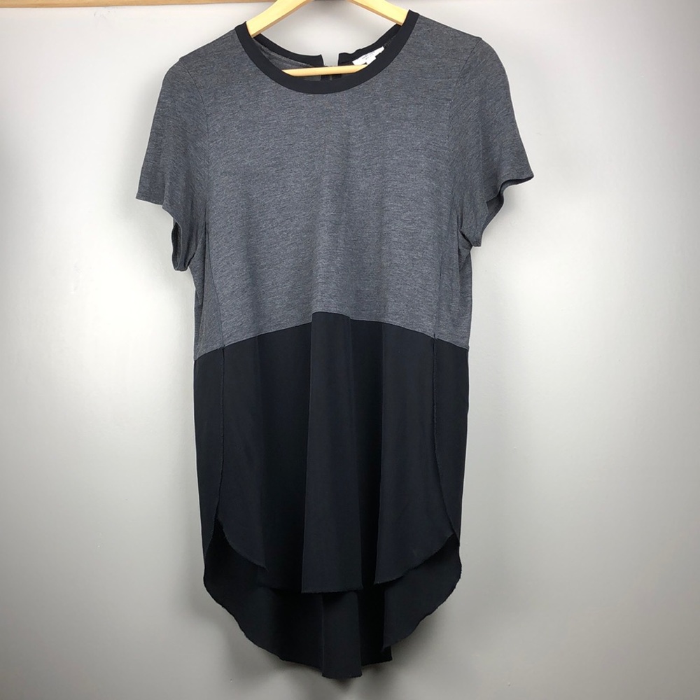 Wilfred with silk, Size Woman US L, Black Gray top